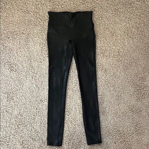 SPANX Black Faux Leather Leggings size S